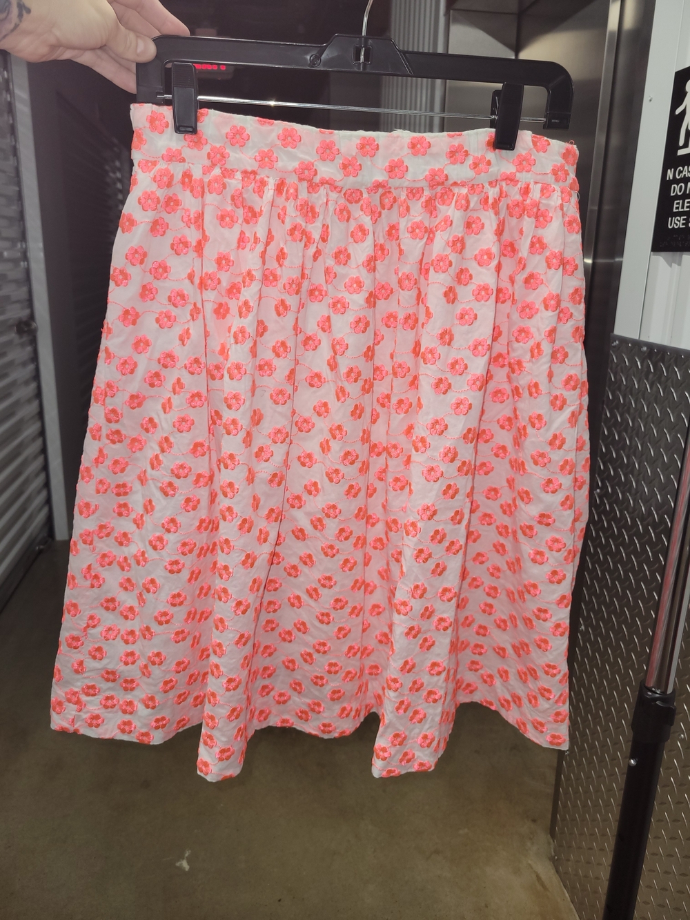 Women's Pink Floral Midi Skirt